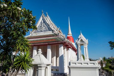 Tayland, Samut Prakan - 7 Aralık 2023: Wat Phra Samut Chedi Tayland 'ın Samut Prakan kentinde.