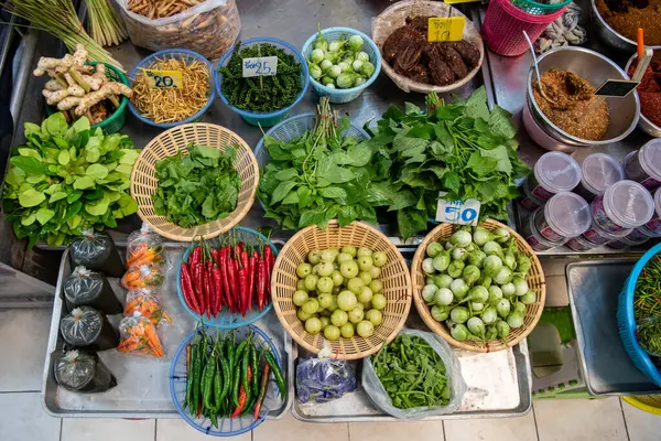 Verdure Market Hall Nel Centro Della Città Nakhon Pathom Provincia — Foto Stock