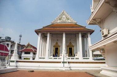 Banglamphu 'daki Wat Mahannapharam Worawihan, Tayland' ın Bangkok şehrinde. Tayland, Bangkok, 10 Aralık 2023
