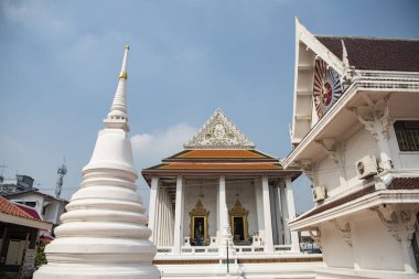 Banglamphu 'daki Wat Mahannapharam Worawihan, Tayland' ın Bangkok şehrinde. Tayland, Bangkok, 10 Aralık 2023