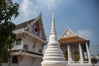 Banglamphu 'daki Wat Mahannapharam Worawihan, Tayland' ın Bangkok şehrinde. Tayland, Bangkok, 10 Aralık 2023
