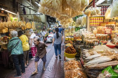 a Marketstreet in the China Town in the city of Bangkok in Thailand.  Thailand, Bangkok, November, 11, 2023 clipart