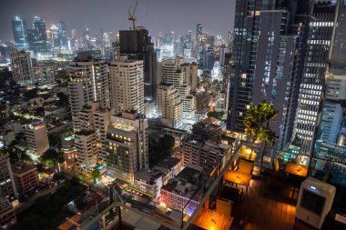 a view and skyline from the Hyatt Regency Bangkok Sukhumvit in the city of Bangkok in Thailand.  Thailand, Bangkok, December, 6, 2023 clipart
