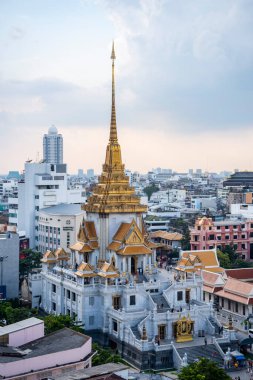 Wat Traimit Withayaram Worawihan 'ın Tayland' daki Bangkok şehrindeki manzarası. Tayland, Bangkok, 6 Kasım 2023