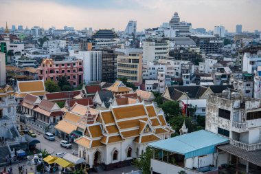 Wat Traimit Withayaram Worawihan 'ın Tayland' daki Bangkok şehrindeki manzarası. Tayland, Bangkok, 6 Kasım 2023