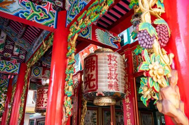 Kuan Yim Tapınağı, Tayland 'ın Bangkok şehrindeki Çin Kasabası' ndaki Thian Fah Vakfı. Tayland, Bangkok, 8 Kasım 2023