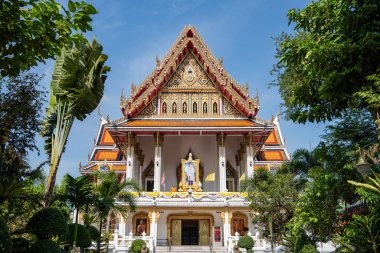 Wat Samphanthawongsaram Worawihanra veya Wat Koh Tayland 'ın Bangkok şehrindeki Çin kasabasında. Tayland, Bangkok, 8 Kasım 2023