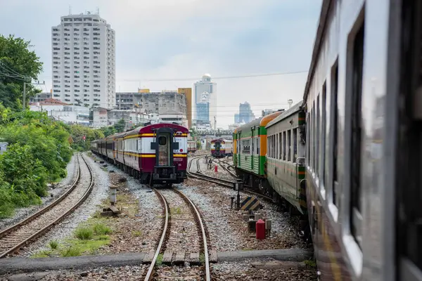Ankunft Des Zuges Hua Lamphong Bahnhof Der Stadt Bangkok Thailand — Stockfoto