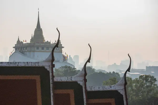 Chedi Del Monte Oro Wat Saket Banglamphu Nella Città Bangkok Fotografia Stock
