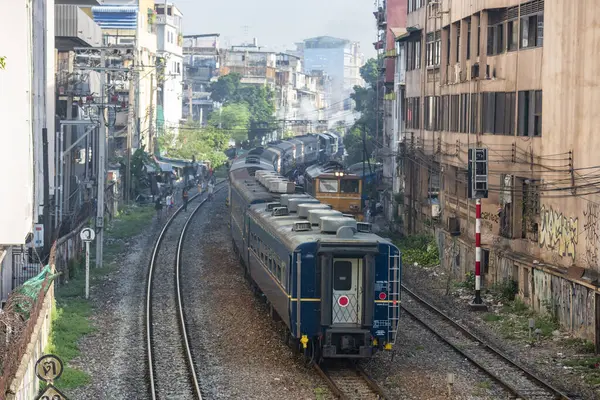 Stará Parní Lokomotiva Trase Starého Nádraží Hua Lamphong Číně Město Stock Snímky