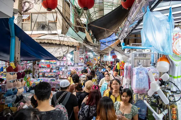 Tayland Bangkok Şehrinde Çin Mahallesi Nde Bir Pazarda Tayland Bangkok Stok Resim