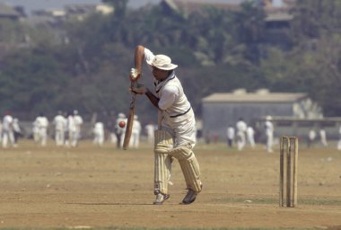 Hint Kriket Takımı Hindistan 'ın Mumbai şehir merkezinde bir eğitimde. Hindistan, Mumbai, Mart 1998