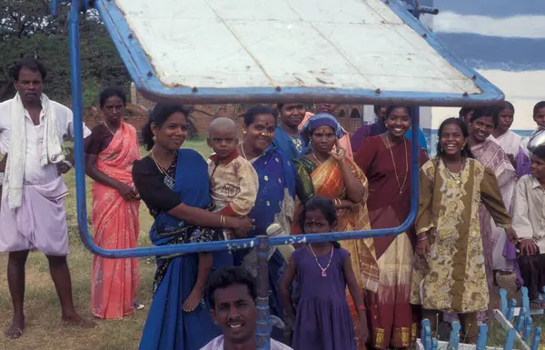 stock image Indian actors at the Film Studios of Bollywood in the city of Chennai in Province Tamil Nadu in India. India, Chennai, April, 1998