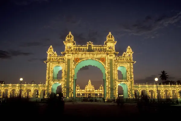 stock image Mysore Palace or Amba Vilas Palace in the city of Mysore in the Province of Karnataka in India.  