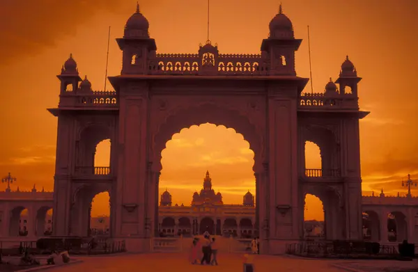 Stock image Mysore Palace or Amba Vilas Palace in the city of Mysore in the Province of Karnataka in India.  