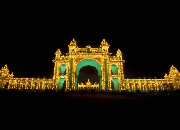 stock image Mysore Palace or Amba Vilas Palace in the city of Mysore in the Province of Karnataka in India.  