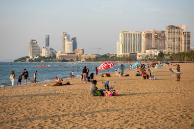 Pattaya Plajı, Tayland 'ın Chonburi iline bağlı Pattaya plajı, Kasım 2024.