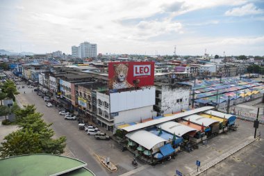 Tayland, Tayland ve Rayong 'daki Gece Pazarı ile Star Night Bazaar aerea manzarası, 23 Ekim 2024