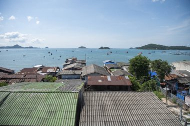 Tayland, Tayland, Sattahip, 29 Ekim 2024 'te Chonburi' de eski kasaba ve sahil manzarası