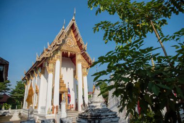 Wat Chimphli Sutthawat Tayland 'ın Nonthaburi eyaletindeki Pak Kret şehrindeki Ko Kret Adası' nda. Tayland, Pak Kret, 10 Kasım 2024
