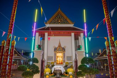 Tayland 'ın Nonthaburi şehrindeki Pak Kret şehrindeki Ko Kret Adası' ndaki Wat Paramai Yikawat, Kasım, 10, 2024