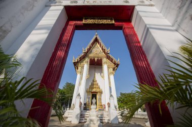 Wat Chimphli Sutthawat Tayland 'ın Nonthaburi eyaletindeki Pak Kret şehrindeki Ko Kret Adası' nda. Tayland, Pak Kret, 10 Kasım 2024