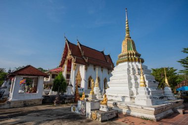 Wat Chimphli Sutthawat Tayland 'ın Nonthaburi eyaletindeki Pak Kret şehrindeki Ko Kret Adası' nda. Tayland, Pak Kret, 10 Kasım 2024