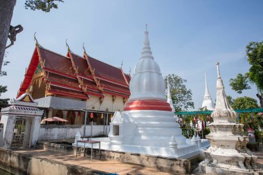 Tayland, Nonthaburi 'deki Pak Kret şehrindeki Ko Kret Adası' nda Wat Sao Tanga Tangası. Tayland, Pak Kret, 10 Kasım 2024