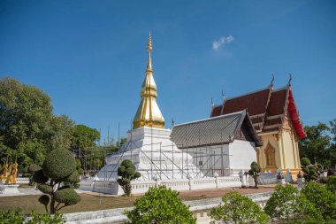 Wat Phrathat Kham Kaen Tayland 'ın Khon Kaen ilinde. Tayland, Khon Kaen, 8 Aralık 2024