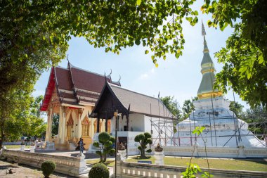 Wat Phrathat Kham Kaen Tayland 'ın Khon Kaen ilinde. Tayland, Khon Kaen, 8 Aralık 2024