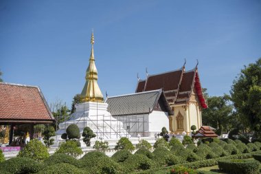 Wat Phrathat Kham Kaen Tayland 'ın Khon Kaen ilinde. Tayland, Khon Kaen, 8 Aralık 2024