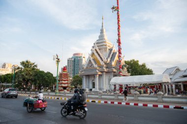 Khon Kaen Şehir Merkezi 'ndeki Şehir Sütun Tapınağı ve Tayland' daki Khon Kaen ili. Tayland, Khon Kaen, 8 Aralık 2024