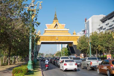 Khon Kaen 'in şehir kapısı ve Tayland' da Khon Kaen ili. Tayland, Khon Kaen, 6 Aralık 2024