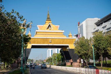 Khon Kaen 'in şehir kapısı ve Tayland' da Khon Kaen ili. Tayland, Khon Kaen, 6 Aralık 2024