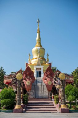 Amphoe Phu Wiang, Wat Pa Kittiyanusorn 'daki Chedi Tayland' ın Khon Kaen ilinde. Tayland, Khon Kaen, 6 Aralık 2024