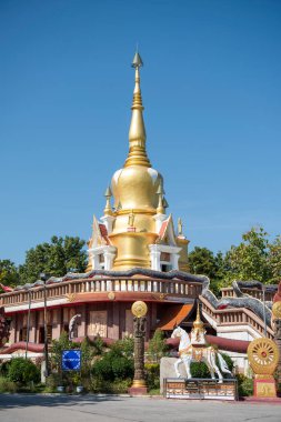 Amphoe Phu Wiang, Wat Pa Kittiyanusorn 'daki Chedi Tayland' ın Khon Kaen ilinde. Tayland, Khon Kaen, 6 Aralık 2024