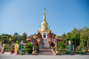 Amphoe Phu Wiang, Wat Pa Kittiyanusorn 'daki Chedi Tayland' ın Khon Kaen ilinde. Tayland, Khon Kaen, 6 Aralık 2024