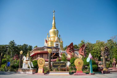 Amphoe Phu Wiang, Wat Pa Kittiyanusorn 'daki Chedi Tayland' ın Khon Kaen ilinde. Tayland, Khon Kaen, 6 Aralık 2024