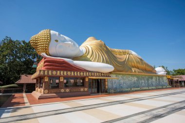 Tayland 'ın Khon Kaen ilindeki Amphoe Phu Wiang' da Wat Pa Kittiyanusorn 'da uzanan Buda. Tayland, Khon Kaen, 6 Aralık 2024