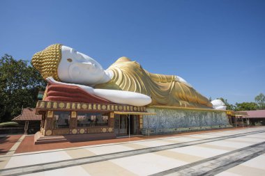 Tayland 'ın Khon Kaen ilindeki Amphoe Phu Wiang' da Wat Pa Kittiyanusorn 'da uzanan Buda. Tayland, Khon Kaen, 6 Aralık 2024