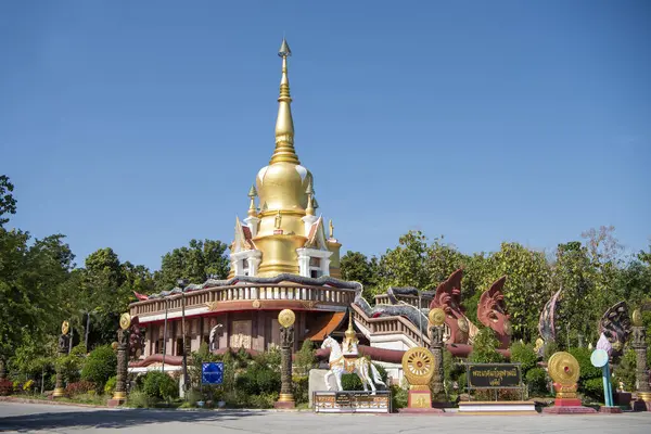 Amphoe Phu Wiang, Wat Pa Kittiyanusorn 'daki Chedi Tayland' ın Khon Kaen ilinde. Tayland, Khon Kaen, 6 Aralık 2024