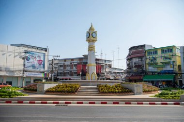 Tayland 'ın kuzeyindeki Phitsanulok ilindeki Saat Kulesi. Tayland, Phitsanulok, 30 Kasım 2024.