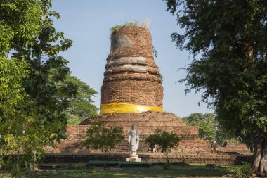 Wat Aranyik 'teki Chedi harabeleri. Tayland' ın Phitsanulok kenti. Tayland, Phitsanulok, 30 Kasım 2024.