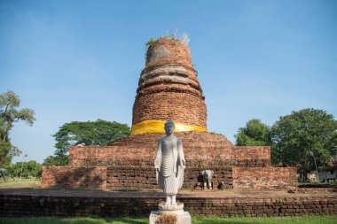 Wat Aranyik 'teki Chedi harabeleri. Tayland' ın Phitsanulok kenti. Tayland, Phitsanulok, 30 Kasım 2024.