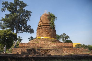 Wat Aranyik 'teki Chedi harabeleri. Tayland' ın Phitsanulok kenti. Tayland, Phitsanulok, 30 Kasım 2024.