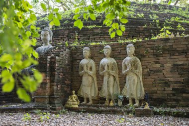 Tayland 'da Chandra Sarayı ve Phitsanulok ilinin yanındaki Wat Wihan Thong tarihi kalıntıları. Tayland, Phitsanulok, 1 Aralık 2024.