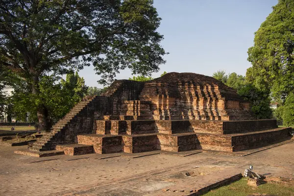 Tayland 'da Chandra Sarayı ve Phitsanulok ilinin yanındaki Wat Wihan Thong tarihi kalıntıları. Tayland, Phitsanulok, 1 Aralık 2024.