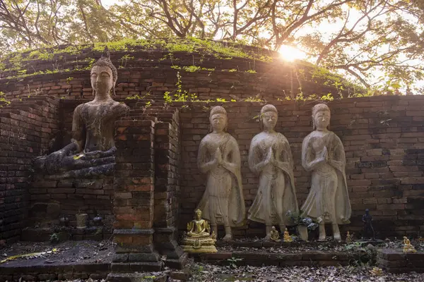 Tayland 'da Chandra Sarayı ve Phitsanulok ilinin yanındaki Wat Wihan Thong tarihi kalıntıları. Tayland, Phitsanulok, 1 Aralık 2024.