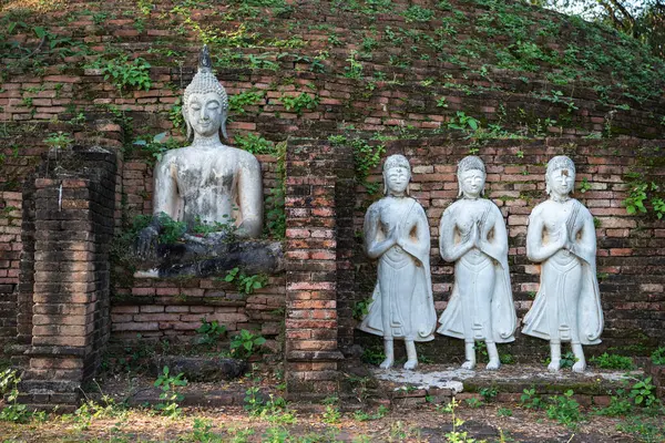 Tayland 'da Chandra Sarayı ve Phitsanulok ilinin yanındaki Wat Wihan Thong tarihi kalıntıları. Tayland, Phitsanulok, 1 Aralık 2024.