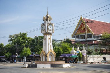 Uttaradit 'in başkenti Tayland' ın Uttaradit şehrindeki Saat Kulesi 'nde. Tayland, Uttaradit, 26 Kasım 2024.